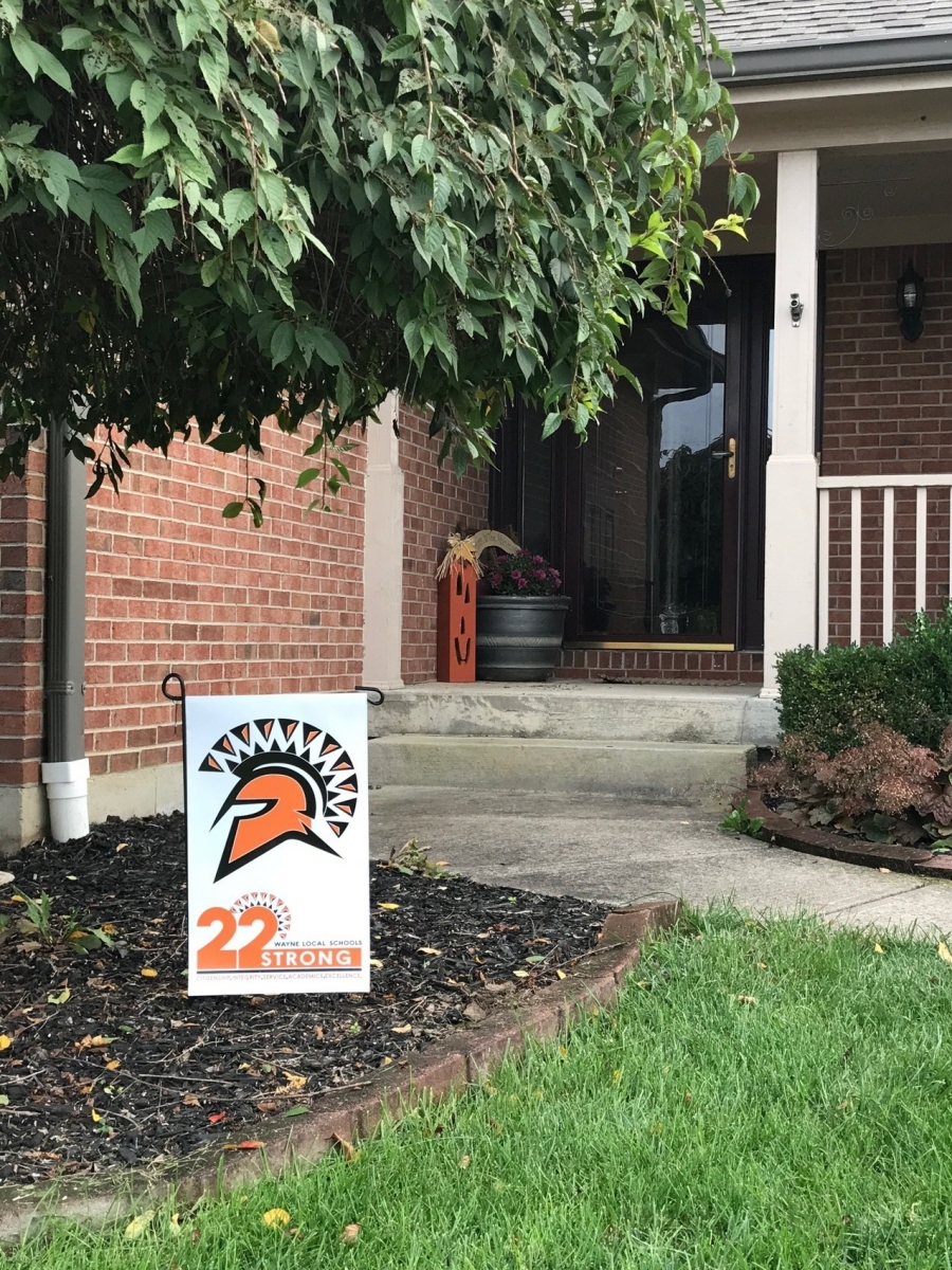 garden flag and front porch